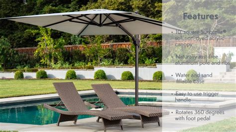 We have filter more than 100 of product to give you top 10 list of best wind resistant patio umbrella. . Sunvilla 10 cantilever umbrella